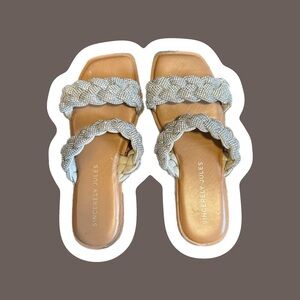 Sincerely Jules | Women’s Size 7 | Gem Braided Strapped Slide Sandals